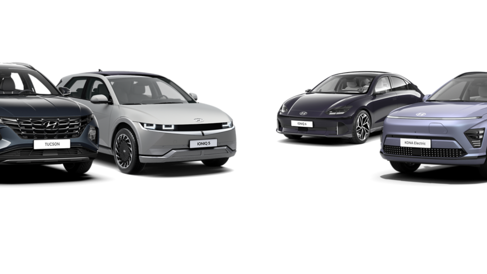 Hyundai vehicle range of TUCSON; BAYON; KONA Electric and SANTA FE