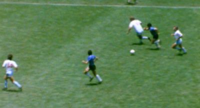 Screen shot of Diego Maradona's legendary solo against England in 1986