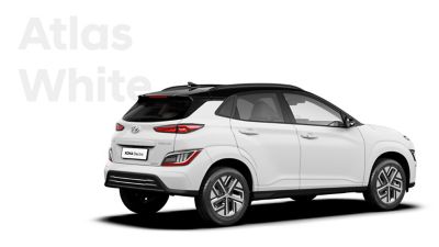 The Hyundai KONA Electric with the exterior colour Atlas White.