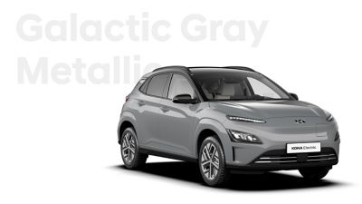 The Hyundai KONA Electric with the exterior colour Galactiv Gray Metallic.