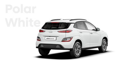 The Hyundai KONA Electric with the exterior colour Polar White.