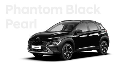 The new great variety of colour options of the new Hyundai Kona Hybrid: Phantom Black Pearl.