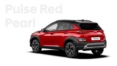 Nová velká paleta barevných možností nového modelu Kona Hybrid: Pulse Red Pearl.