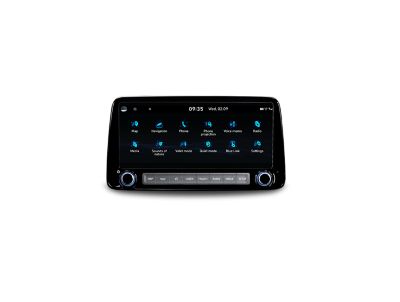 Il nuovo touchscreen da 10.25” di Nuova Hyundai KONA Hybrid che offre un facile accesso alle caratteristiche dell’auto. 