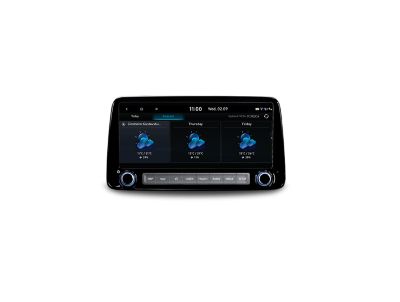 Immagine dello schermo del sistema di navigazione da 10.25” di Nuova Hyundai KONA che mostra servizi meteo in tempo reale.