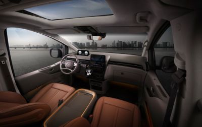 View of the all-new Hyundai STARIA's multi-purpose roomy interior.