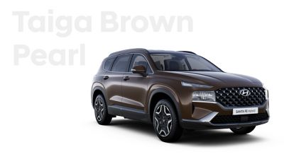 The exquisite exterior colours of the Hyundai SANTA FE Hybrid: Taiga Brown Pearl.