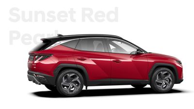Sunset Red er en av lakkfargene til helt nye Hyundai TUCSON Plug-in Hybrid SUV. Foto.