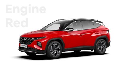 De kleuren voor de nieuwe Hyundai TUCSON Plug-in Hybrid compacte SUV: Engine Red.