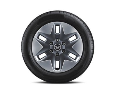A picture of the all-new STARIA Wagon's elegant Steel Gray 18" wheels.