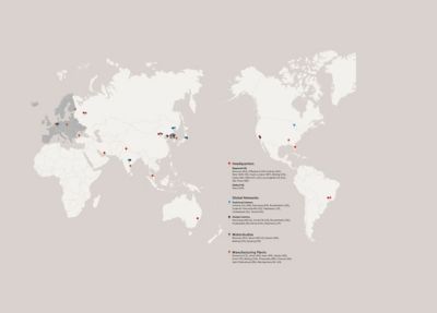 map of Hyundai sites around the globe