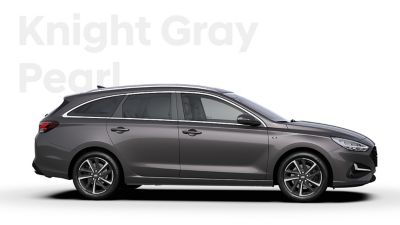  The Hyundai i30 Wagon in the colour Knight Gray Pearl.