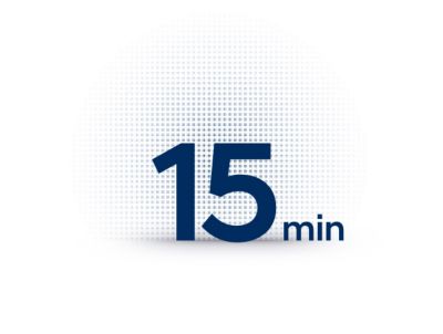 Icona dei 15 minuti di carica che IONIQ 6 impiega per raggiungere 351 km di autonomia
