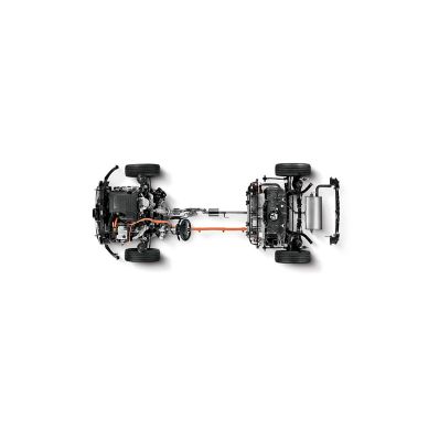 Topview of the hybrid system of the Hyundai IONIQ Hybrid.