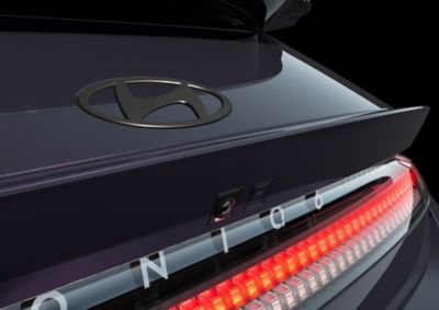 The elegant rear exterior design of the Hyundai IONIQ 6 First Edition.