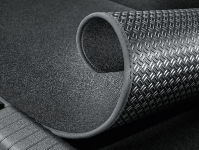 The trunk mat for the Hyundai i10 with velour on one side and dirt-resistant anti slip surface on the other.