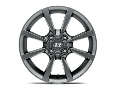 The 15“ eight-spoke alloy wheel Naju for the Hyundai i10 in graphite.