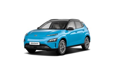 Předoboční pohled na Hyundai KONA Electric.