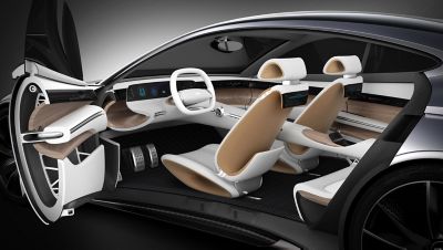 Rendering of the interior of the 2018 Le Fil Rouge concept car.