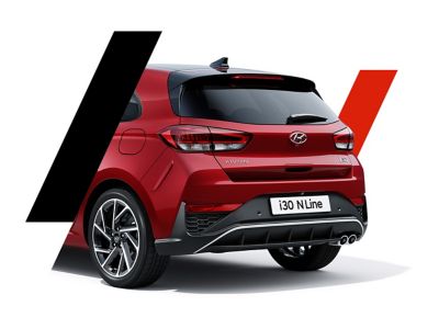 The rear of the Hyundai i30 N Line with its sportier design.