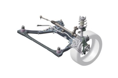 The Electronic Controlled Suspension (ECS) of the Hyundai Tucson compact SUV.