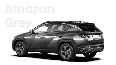 The different color options for the all-new Hyundai Tucson Hybrid compact SUV: Amazon Grey.