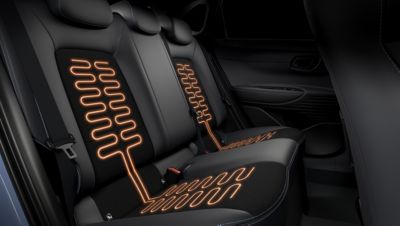 An image of the heated sports seats in the all-new Hyundai i20 N.