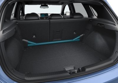 Dettaglio della barra stabilizzatrice all’interno della nuova berlina ad alte prestazioni Hyundai i30 N