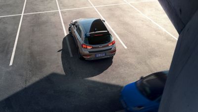 A photo showing the sporty interior of the new Hyundai i30 featuring a 8 inch touch screen.	
