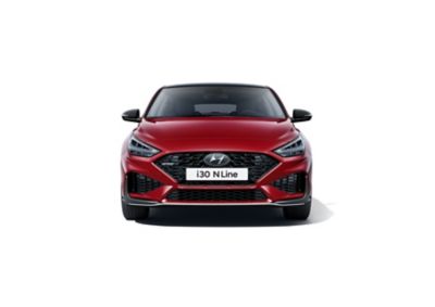 The Hyundai i30 Fastback N Line pictured from the front.