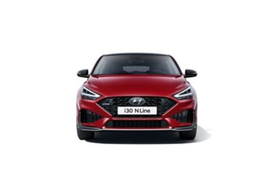 The new Hyundai i30 Fastback pictured from the front.