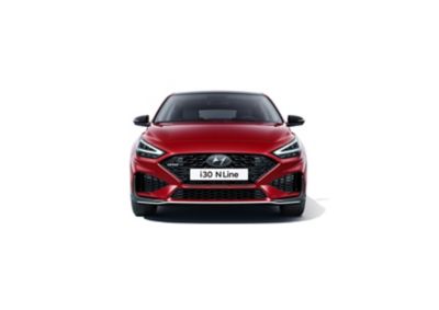 Imagen del atractivo diseño del nuevo Hyundai i30 N Line visto de frente.