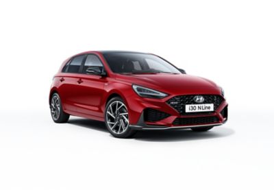 Image d'une Hyundai i30 N Line rouge.