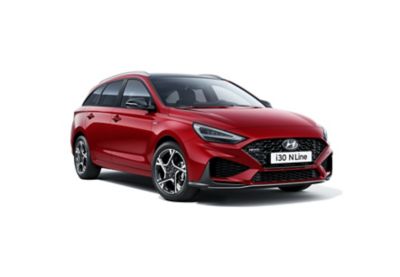 Image d'une Hyundai i30 Wagon N Line rouge.