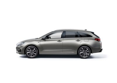 De nieuwe Hyundai i30 Wagon gezien van de linkerzijde.