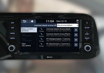 La Hyundai i10 facilite à l’extrême la recherche de votre point d’intérêt ou d’une adresse.