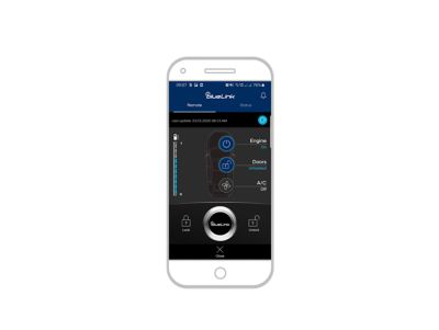 screenshot di app bluelink su iPhone: sblocco auto