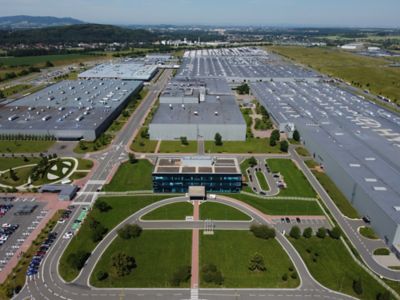 Oversiktsbilde over Hyundai-fabrikken i Tsjekkia. Foto.