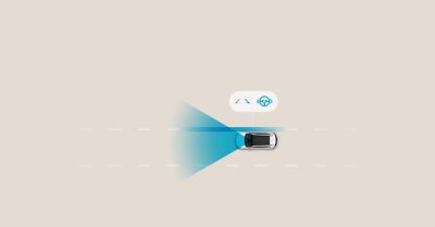 Ilustrace Hyundai i30 Lane Keeping Assist (LKA).