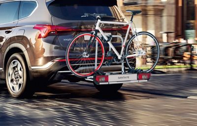 Genuine accessories bike carrier for all tow bars for the Hyundai SANTA FE.