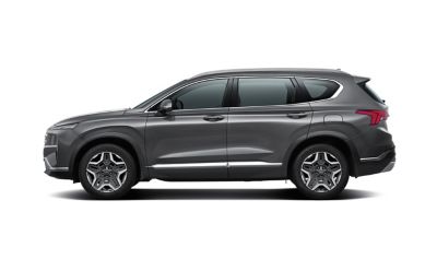 Nye Hyundai SANTA FE Plug-in Hybrid 7-seter SUV sett fra siden. Foto.