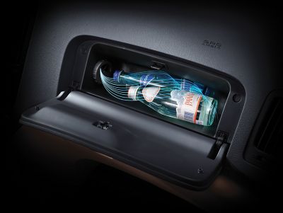 The cooled glove box of the Hyundai H-1.