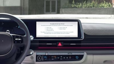 Release notes for a vehicle software OTA update on the infotainment system of a Hyundai IONIQ 6.