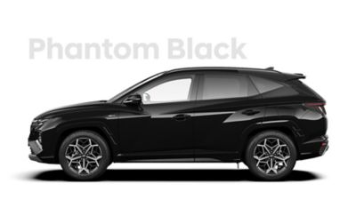 SUV compact Hyundai TUCSON Plug-in N Line dans sa teinte Phantom Black.