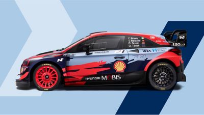 Vue latérale de la Hyundai i20 Coupe WRC