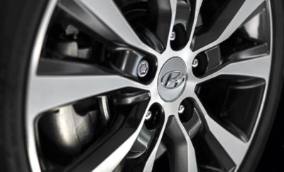Closeup of genuine accessory wheels of Hyundai.