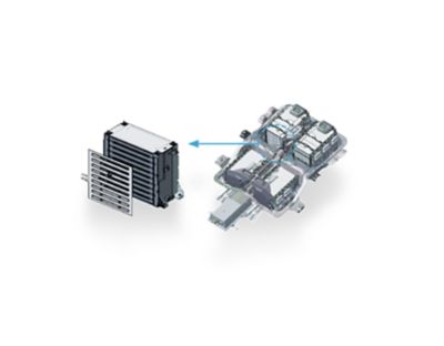 Illustration of the battery heating system of the new Hyundai IONIQ Electric.