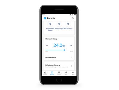 Immagine di smartphone per l'impostazione della temperatura dall'app Hyundai Bluelink