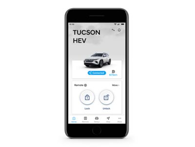 A screenshot of Hyundai bluelink app on the iphone: unlocking the car