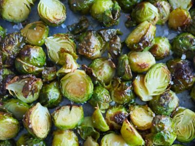 Simple roasted Brussels Sprouts by Ella Mills and Hyundai's Plant Based Challenge.